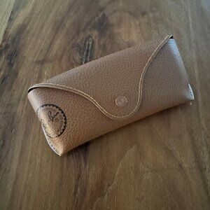 AUTHENTIC large Tan Ray-Ban case & lens cloth